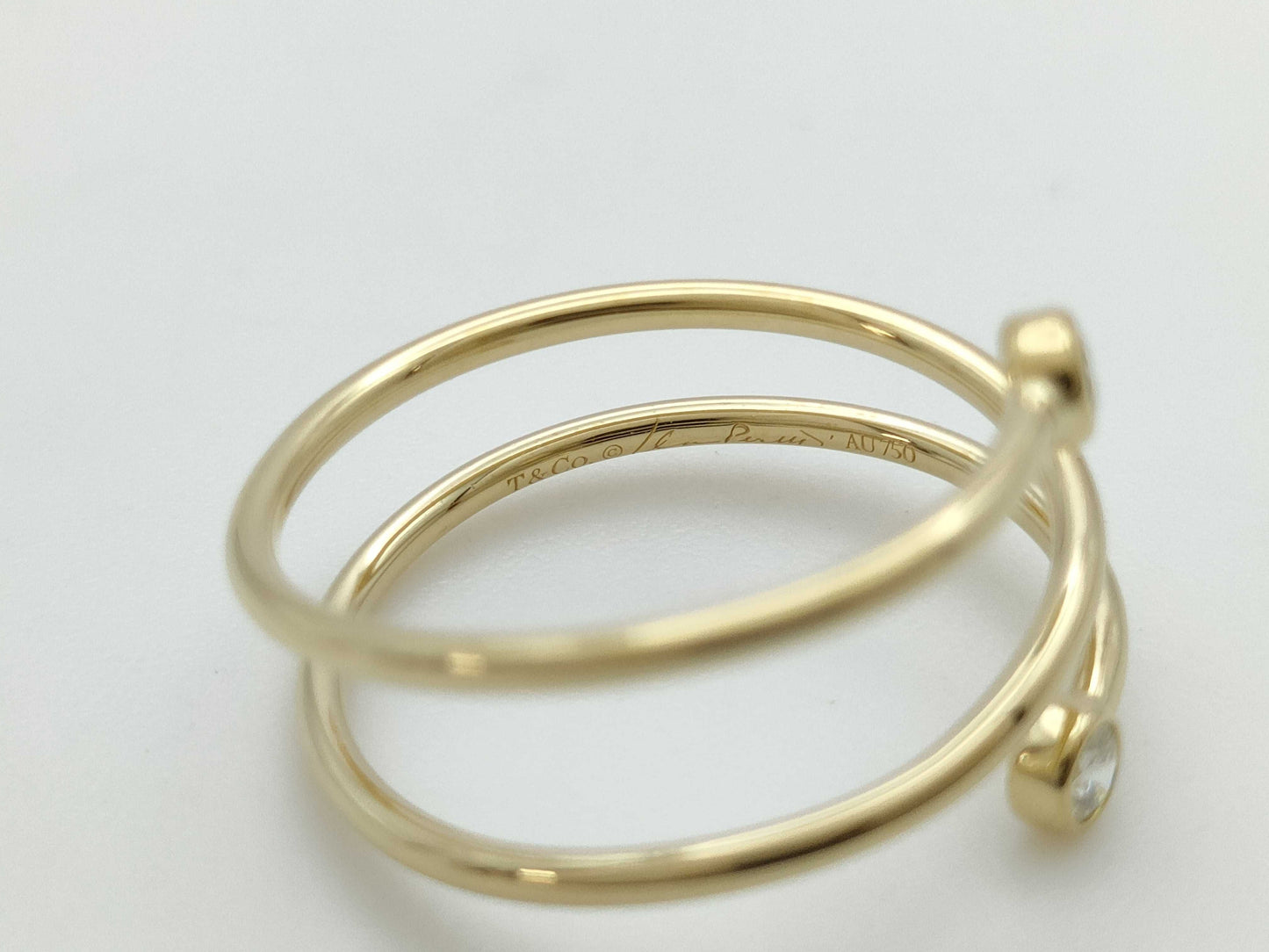 Tiffany & Co. Hoop 3 Row 2PD YG Au750 2.2g Ring
