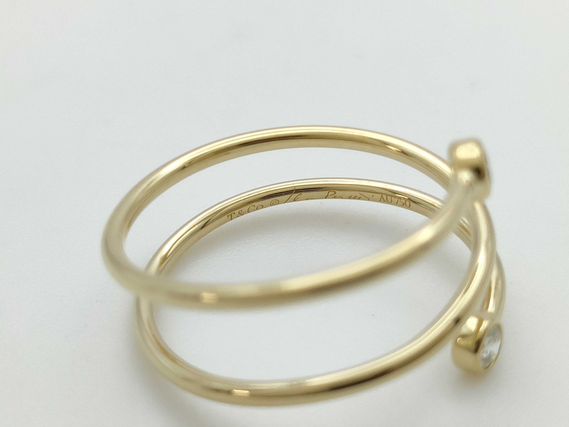 Tiffany & Co. Hoop 3 Row 2PD YG Au750 2.2g Ring