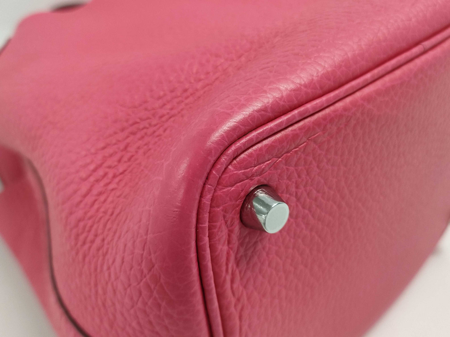 HERMES Picotin 18 A engraved pink silver handbag
