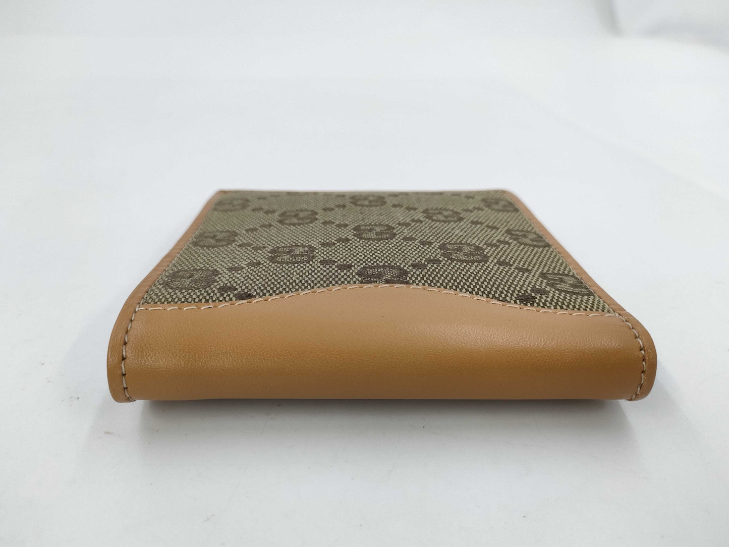 GUCCI GG Canvas Bi-Fold Compact Wallet, Light Brown