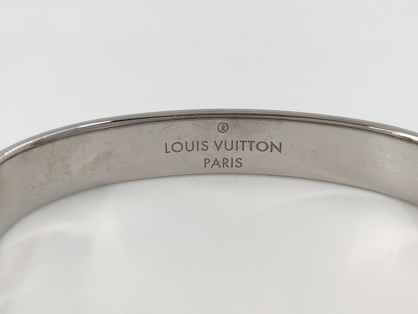 LOUIS VUITTON Vuitton M00249 Cuff Nanogram LE1126 Bangle Metal Silver Bracelet Bangle