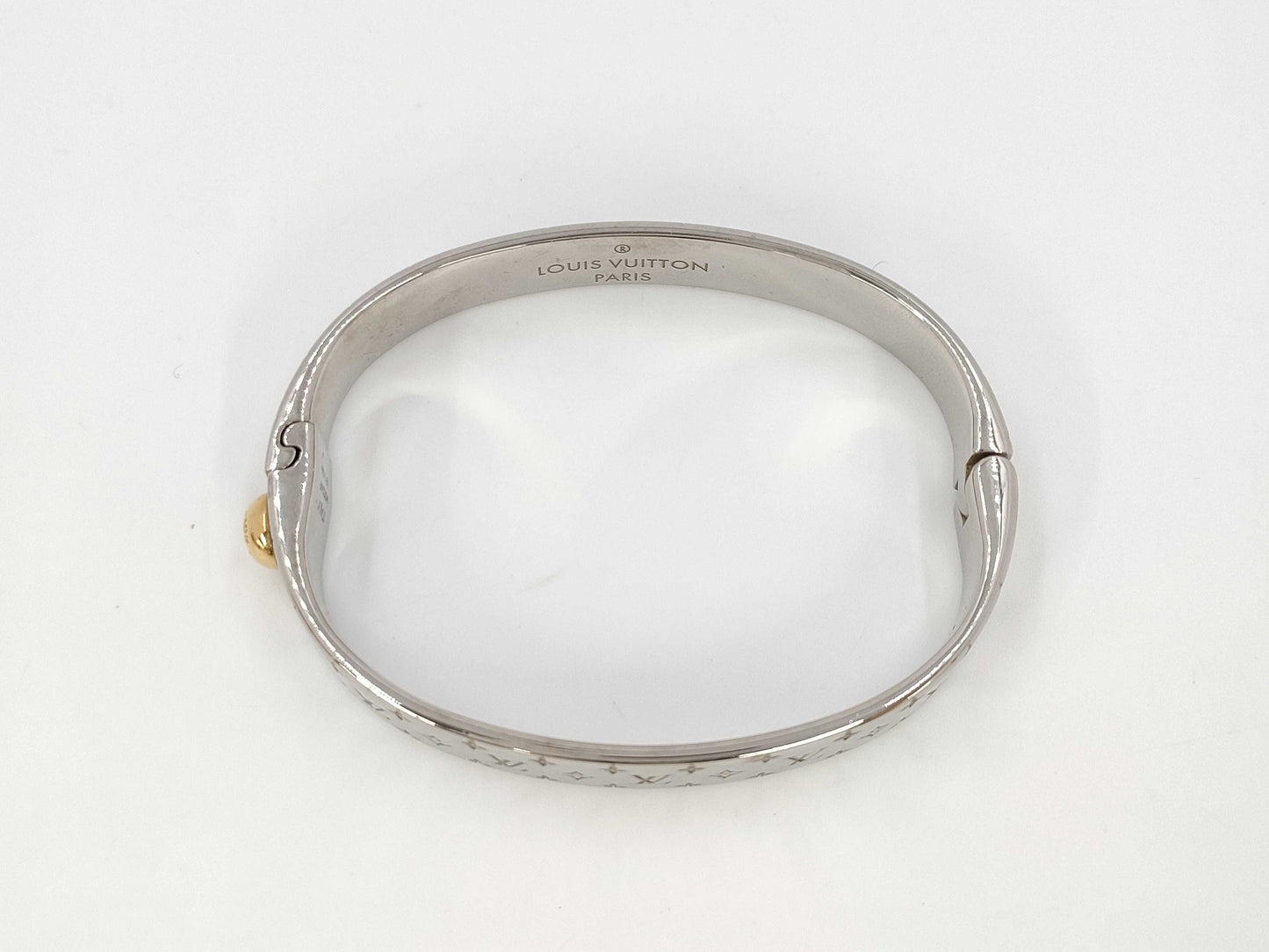 LOUIS VUITTON Vuitton M00249 Cuff Nanogram LE1126 Bangle Metal Silver Bracelet Bangle