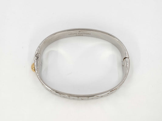 LOUIS VUITTON Vuitton M00249 Cuff Nanogram LE1126 Bangle Metal Silver Bracelet Bangle