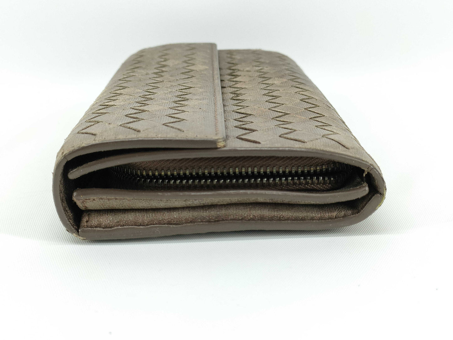 BOTTEGA VENETA Intrecciato Leather Wallet, Gray