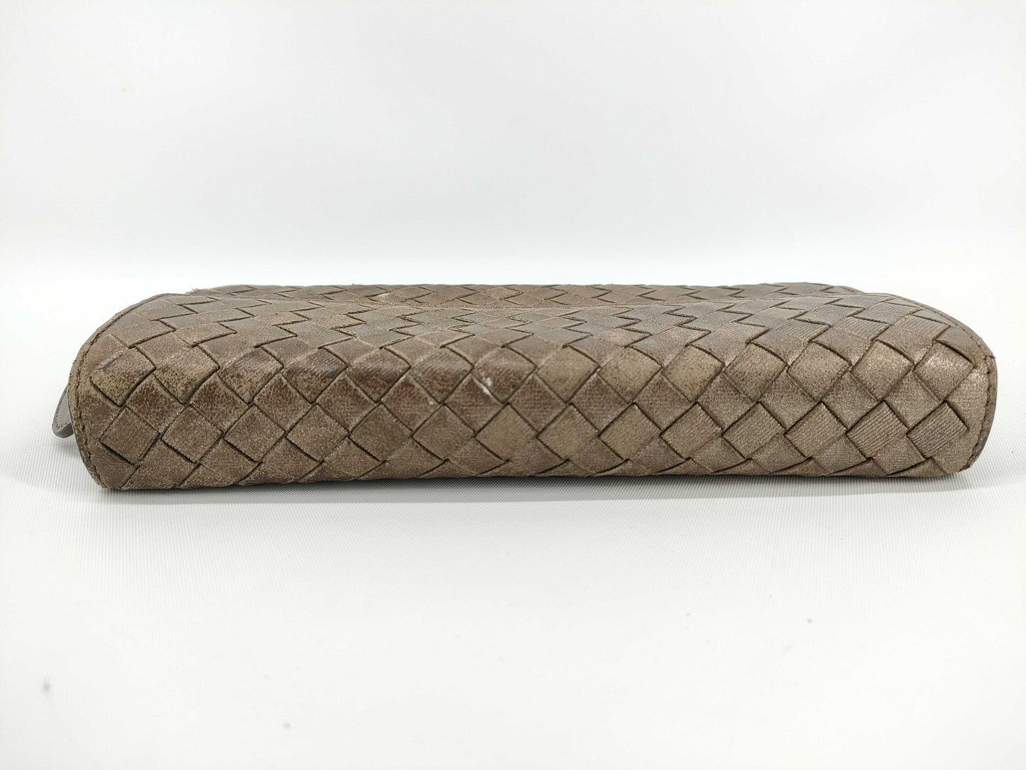 BOTTEGA VENETA Intrecciato Leather Wallet, Gray