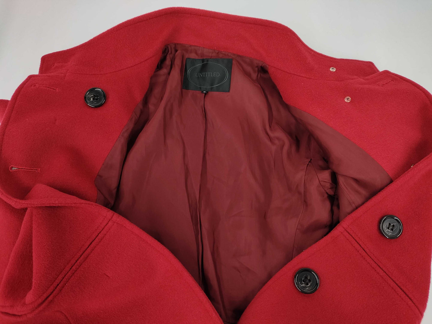 UNTITLED Untitled Wool Angora Long Coat Red 2 Coat