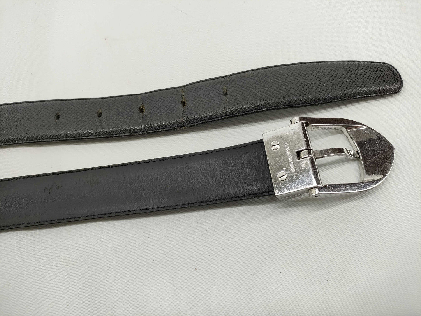 LOUIS VUITTON Taiga LV Taiga Santur Belt Black Belt