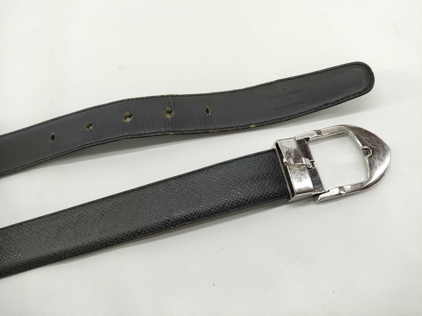 LOUIS VUITTON Taiga LV Taiga Santur Belt Black Belt