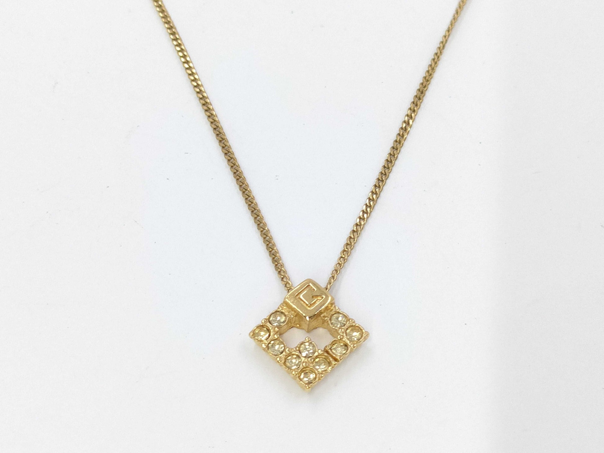 GIVENCHY Givenchy Logo Rhinestone Necklace