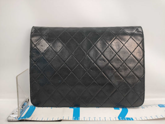 CHANEL Matelasse Chain Shoulder Bag in Black Lambskin. Includes dust bag.