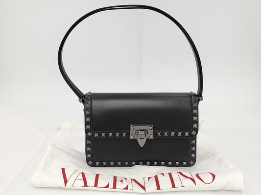 Valentino Garavani Valentino Rockstud Leather Shoulder Bag Black Included: Storage Bag Handbag