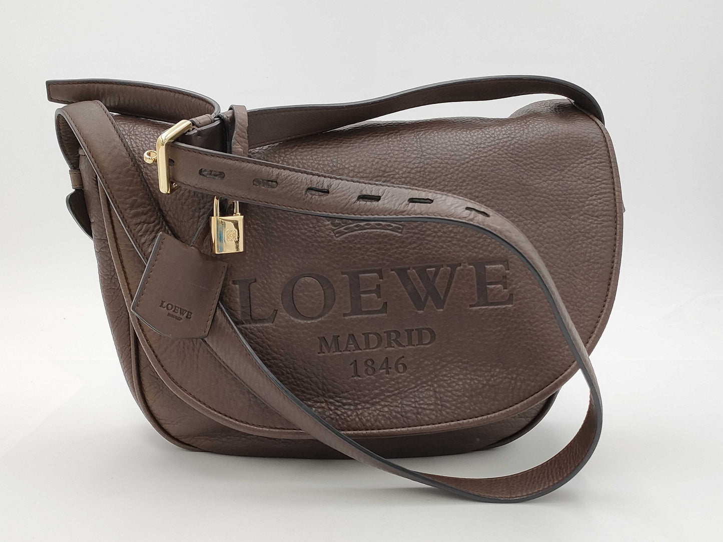 LOEWE Heritage Shoulder Bag Leather Brown Shoulder Bag