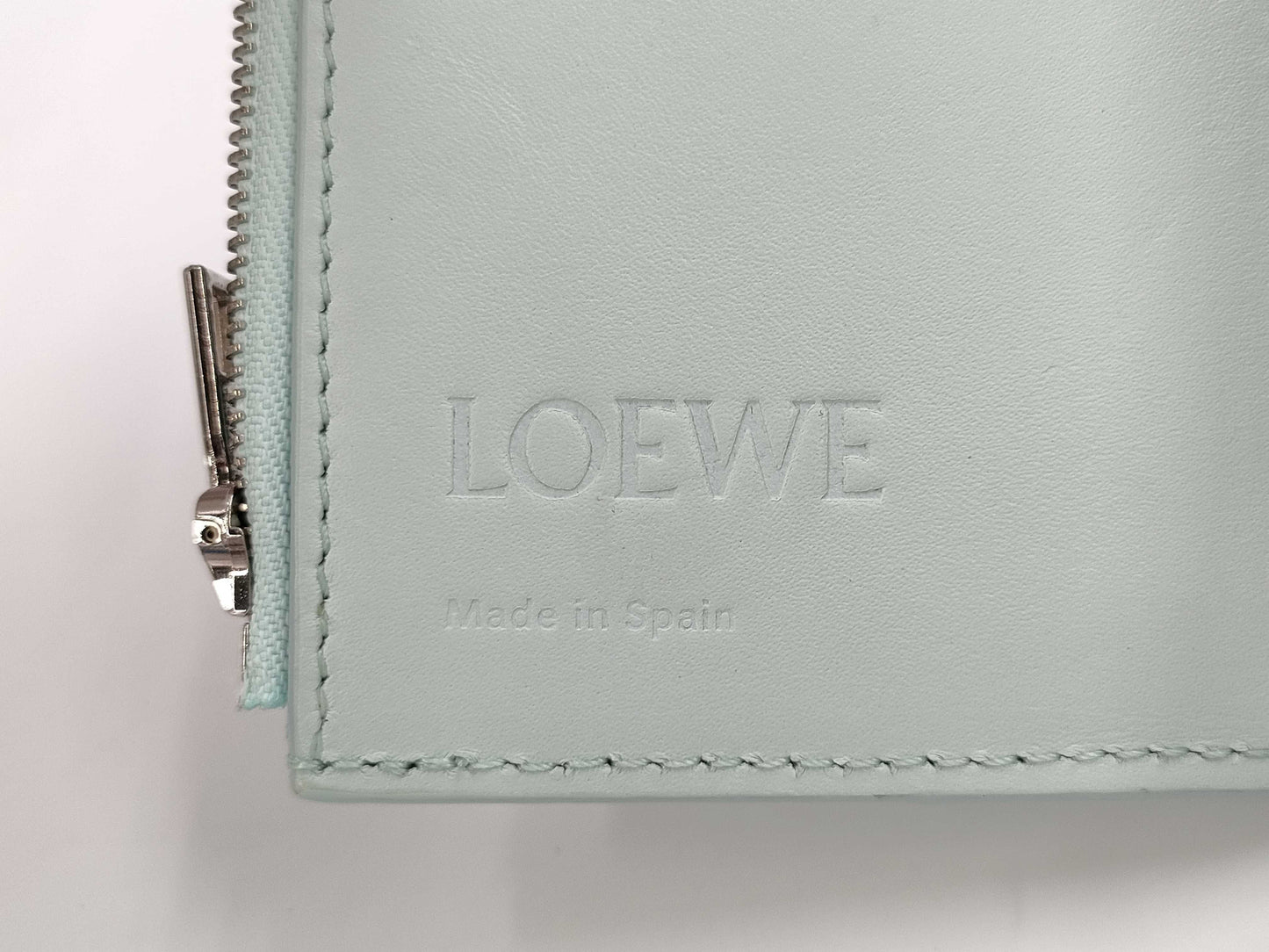 LOEWE Anagram Tri-Fold Safu Leather Light Blue Accessories: Storage Bag/Box Wallet