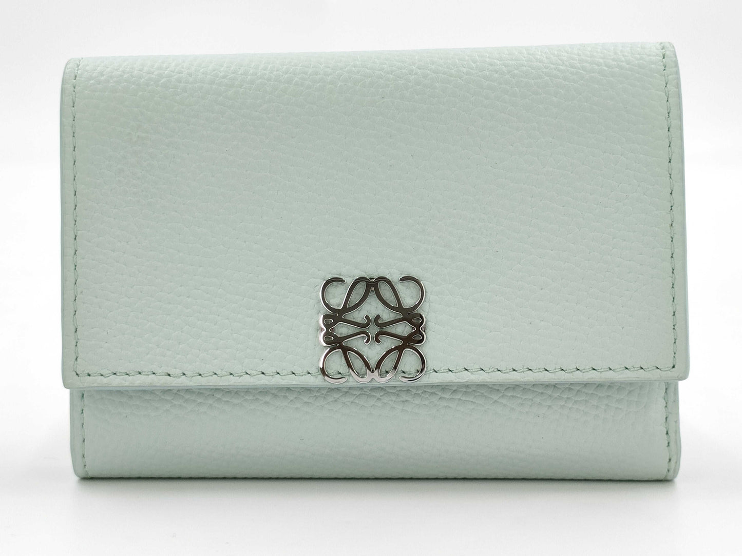 LOEWE Anagram Tri-Fold Safu Leather Light Blue Accessories: Storage Bag/Box Wallet