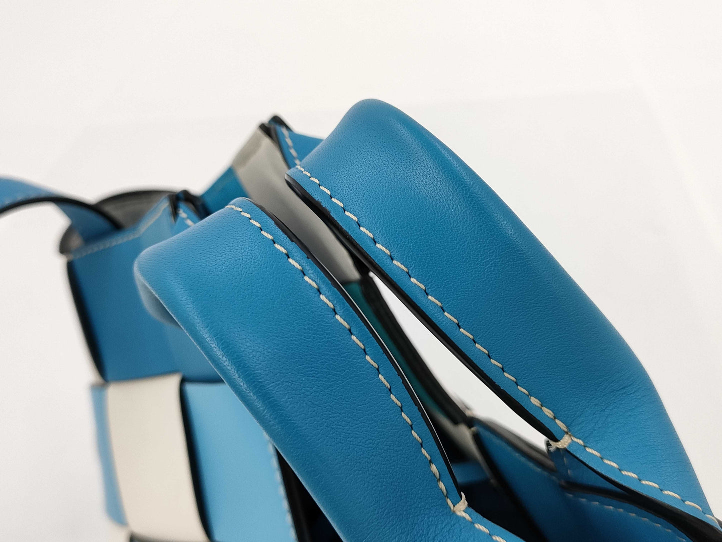 LOEWE Woven Basket 2WAY Handbag Blue White Accessories: Shoulder Strap Handbag
