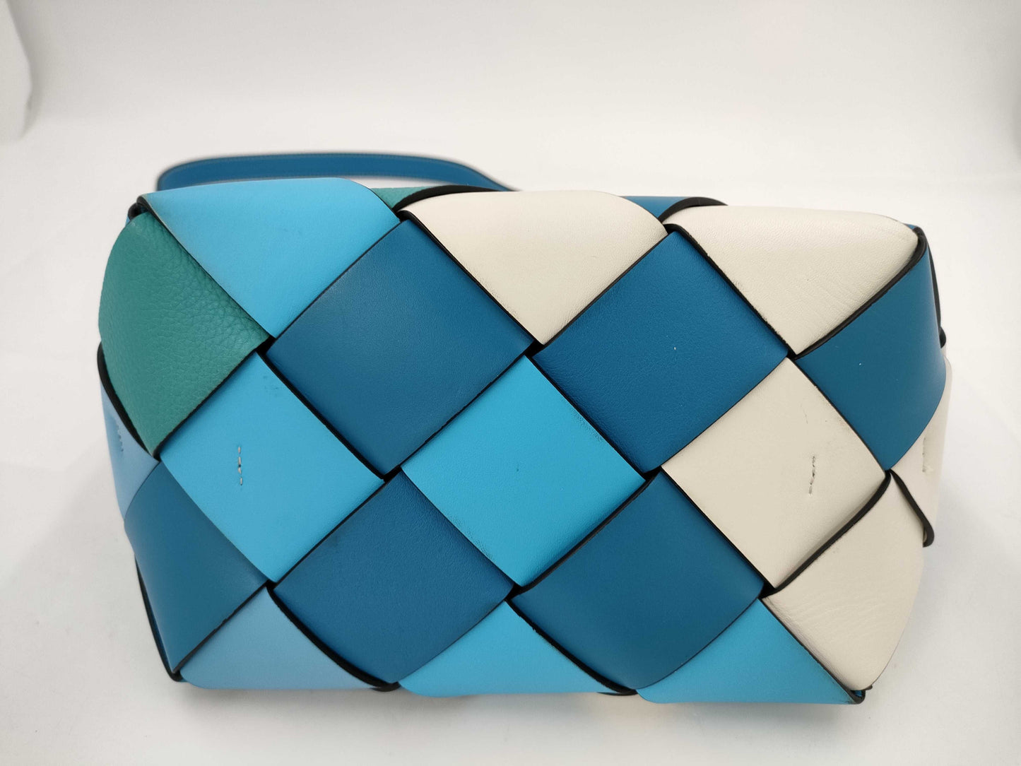 LOEWE Woven Basket 2WAY Handbag Blue White Accessories: Shoulder Strap Handbag