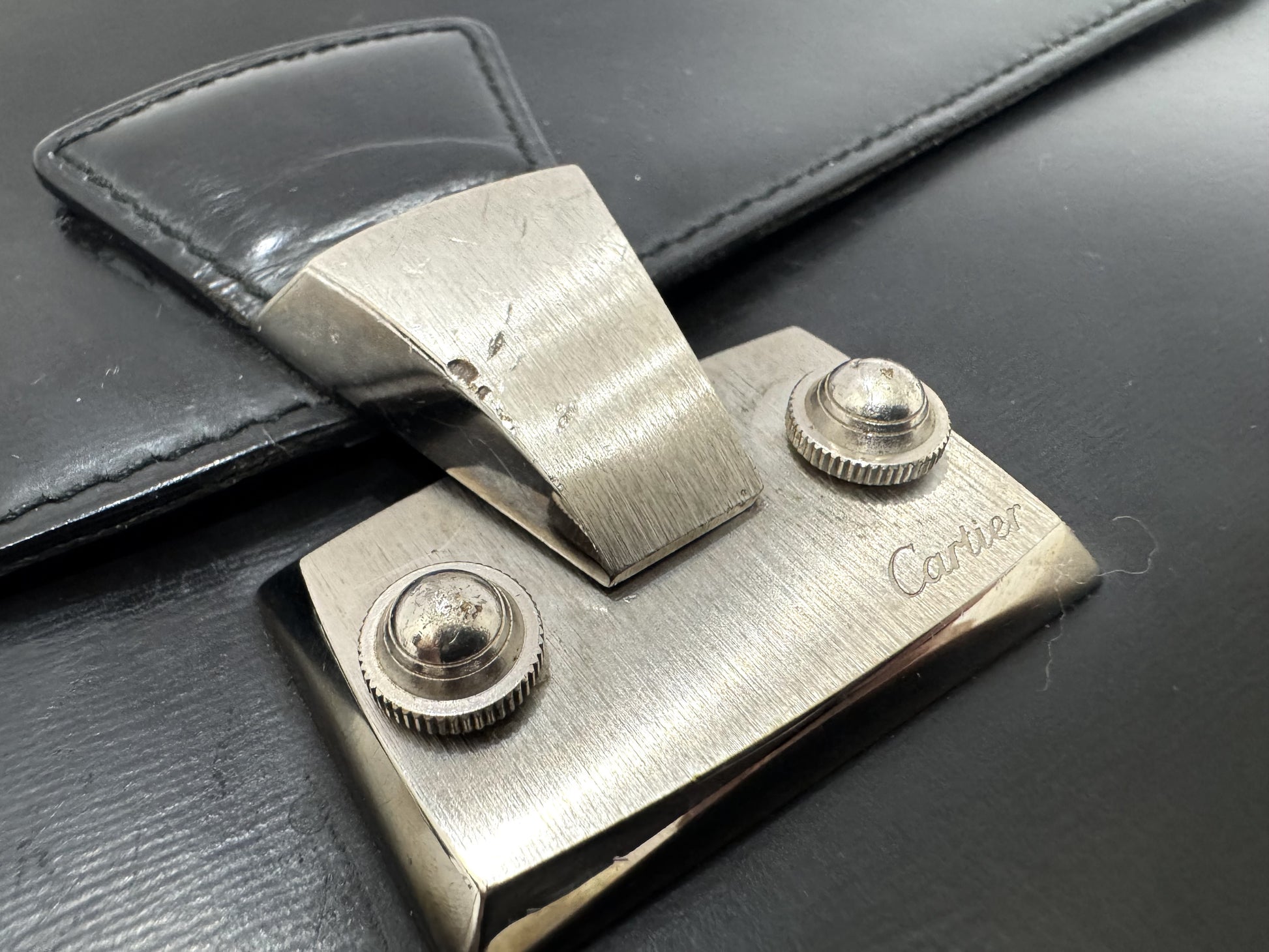 Cartier Leather Black Second Clutch Bag