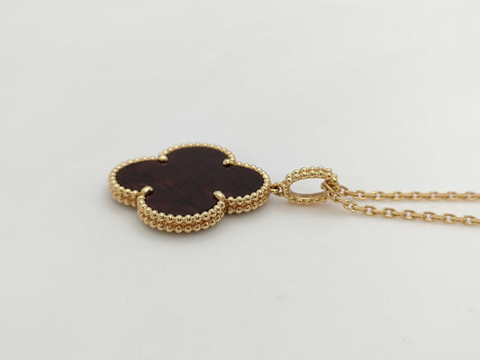 Van Cleef & Arpels Magic Alhambra Letterwood Necklace in Au750, 14.5g