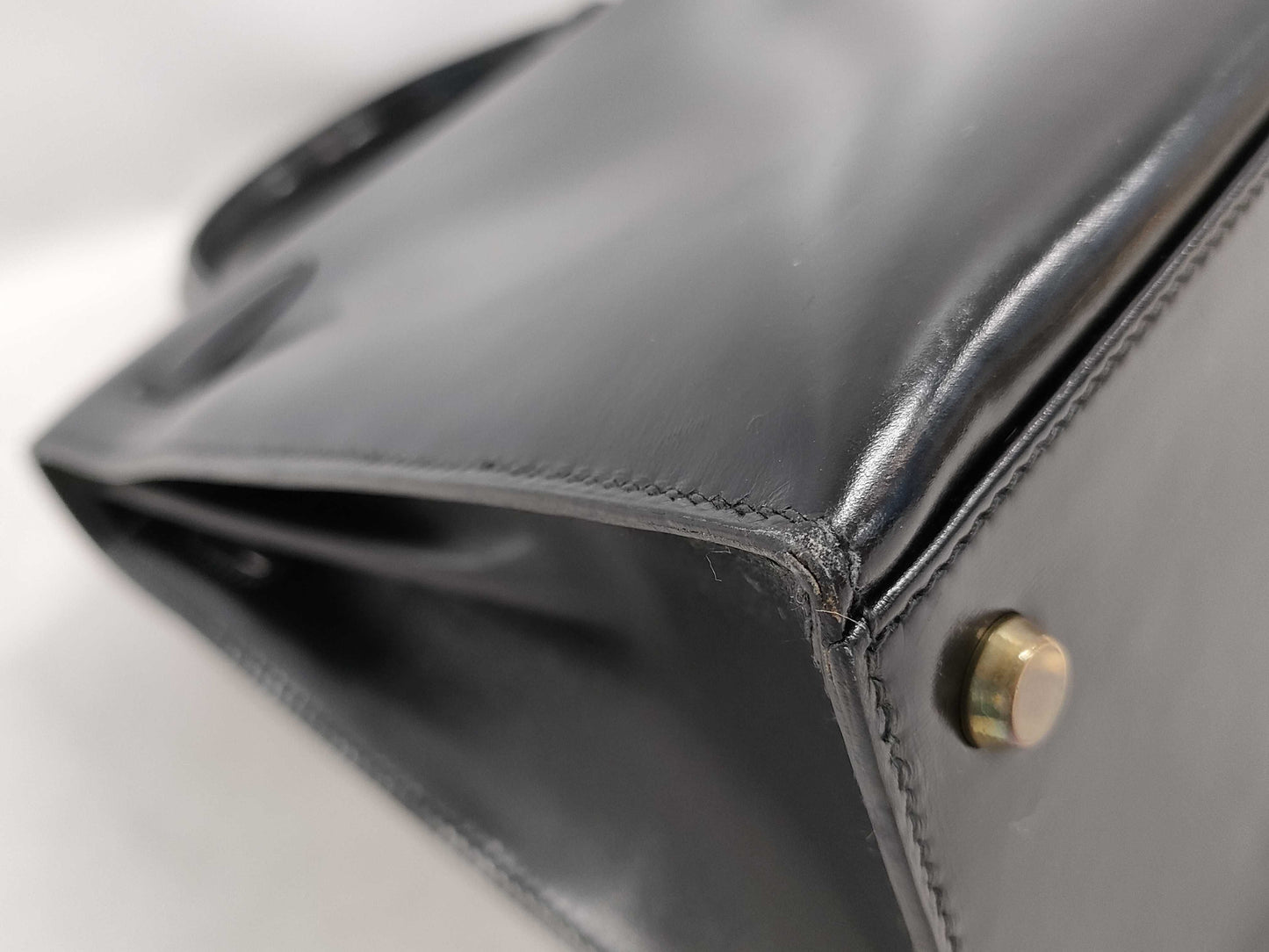 HERMES Kelly 28 Leather Black Handbag