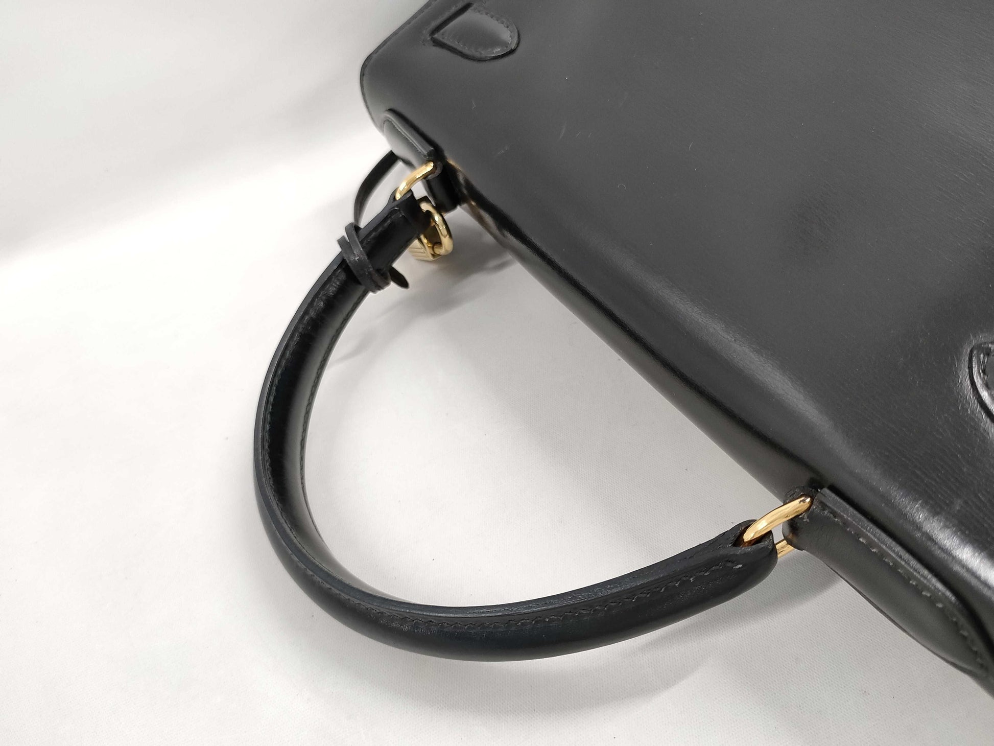 HERMES Kelly 28 Leather Black Handbag