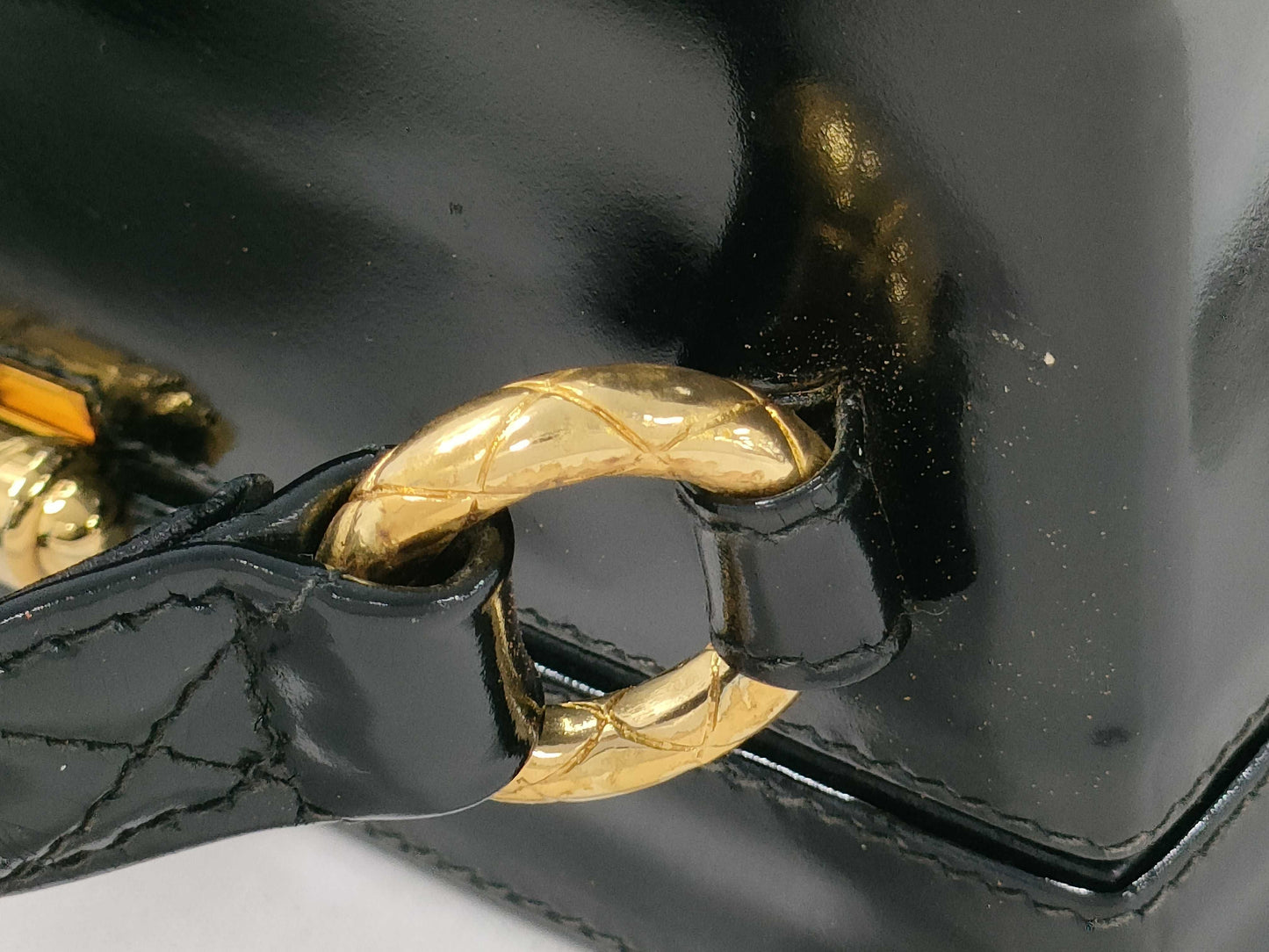 CHANEL Matelasse Shoulder Patent Leather Shoulder Bag
