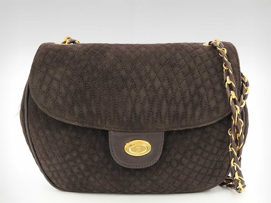 BALLY Quilted Cotton Shoulder Bag in Black