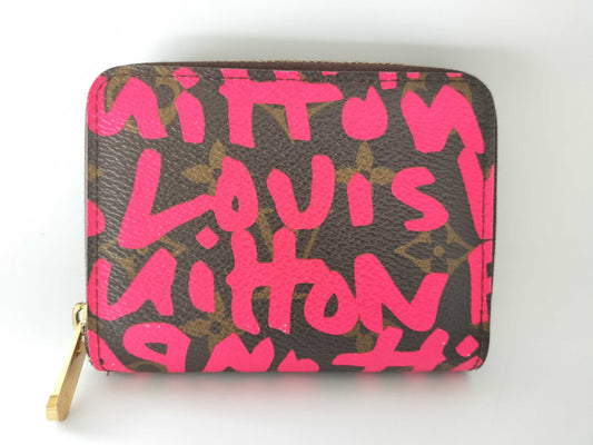 LOUIS VUITTON Monogram Graffiti Zippy Coin Purse Monogram Graffiti Fuchsia M93707 Wallet