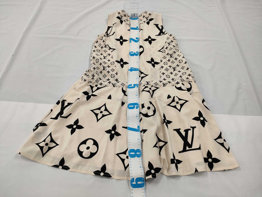 LOUIS VUITTON Monogram Silk Sleeveless Dress, Size 34, Other Apparel