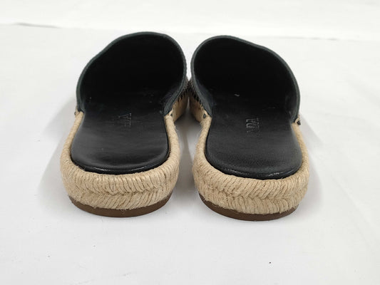 PRADA Prada Logo Leather Espadrilles Size 36 Mules