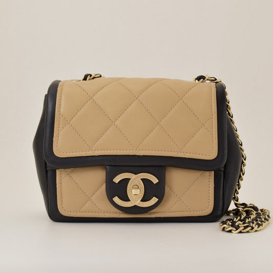 CHANEL Cambon Mini Matelasse Chain Shoulder Bag with Sticker and Card