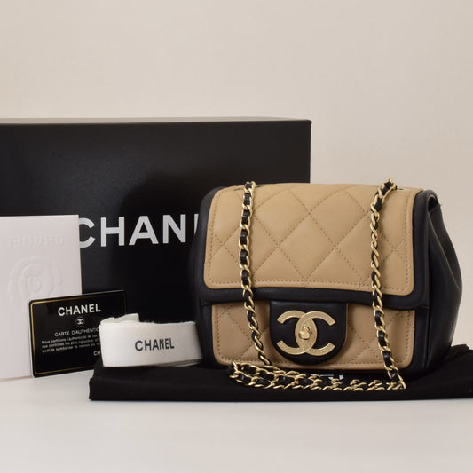 CHANEL Cambon Mini Matelasse Chain Shoulder Bag with Sticker and Card