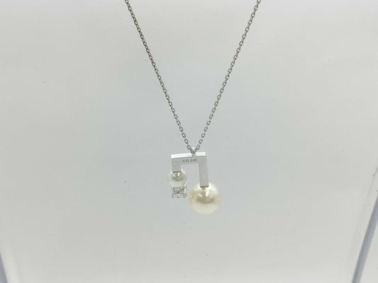 TASAKI Balance Signature Pearl Necklace in WG 750, 9.1g