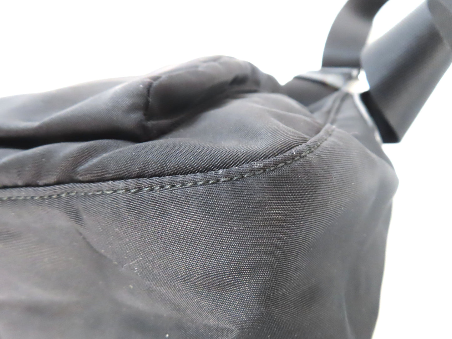 PRADA Nylon Shoulder Bag Black Handbag