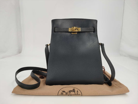 HERMES Kelly Sport Navy Gold Fittings Shoulder Bag