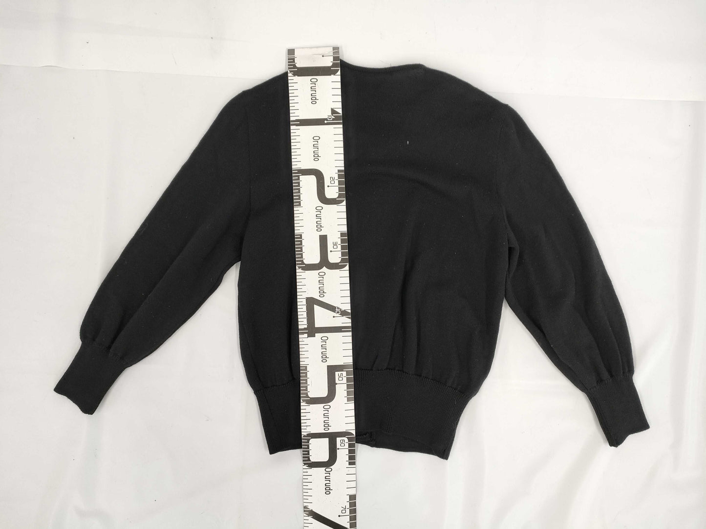 Yves Saint Laurent Black Cardigan with YSL Embroidery and Gold Buttons, Size M