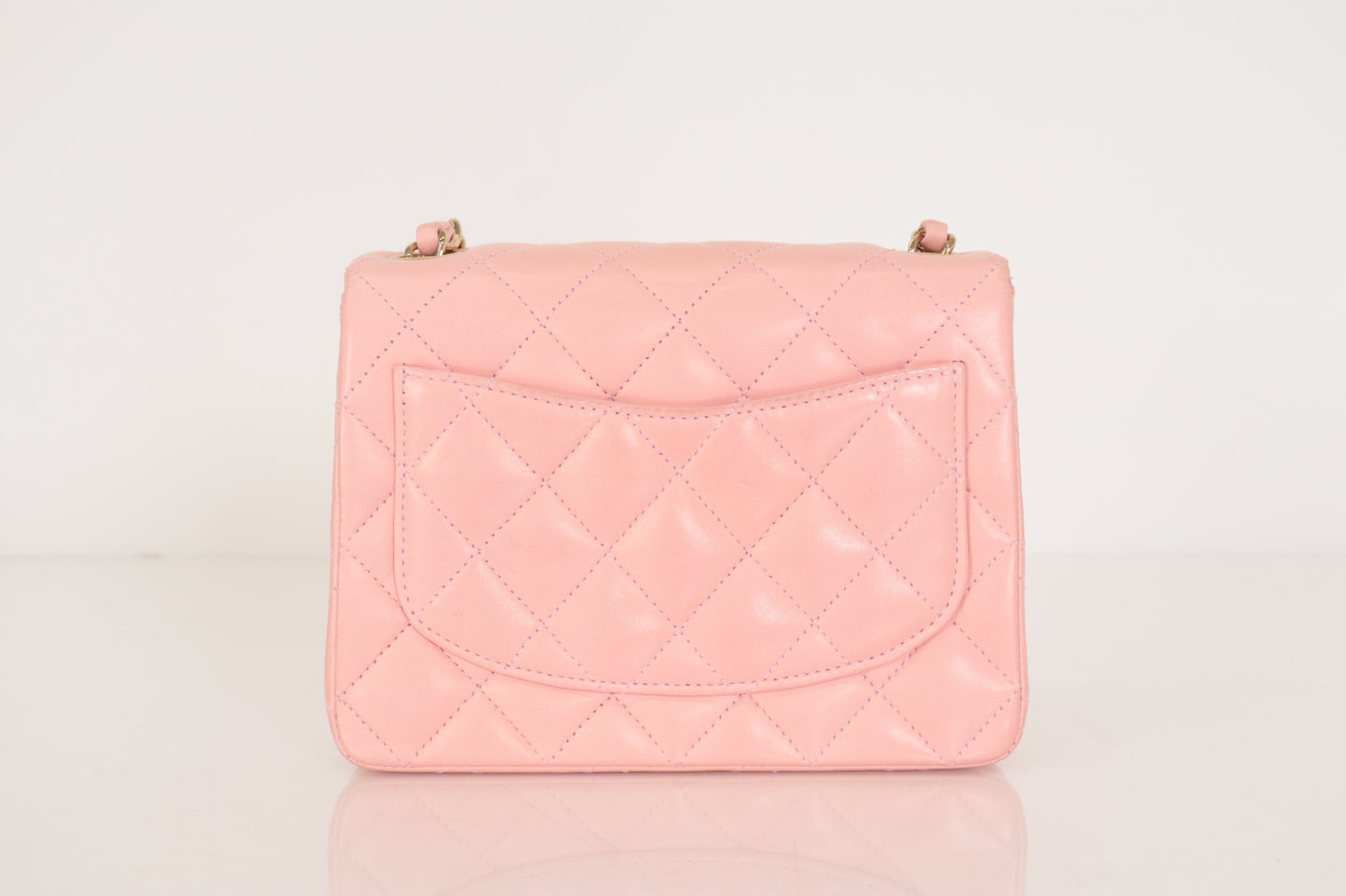 CHANEL Mini Matlasse Lamb Chain Shoulder Pink 8th Shoulder Bag