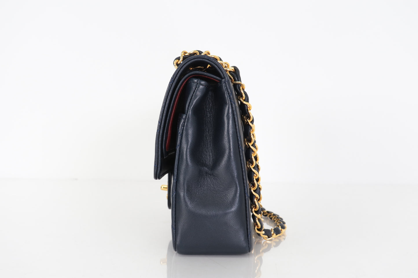 CHANEL W Flap 25 Ram Chain Shoulder Navy 0 Series Shoulder Bag