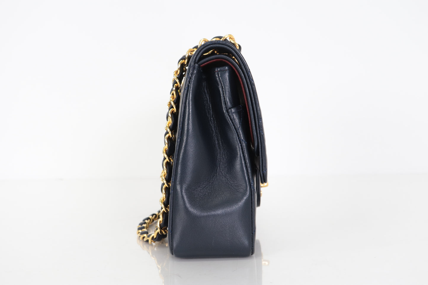 CHANEL W Flap 25 Ram Chain Shoulder Navy 0 Series Shoulder Bag