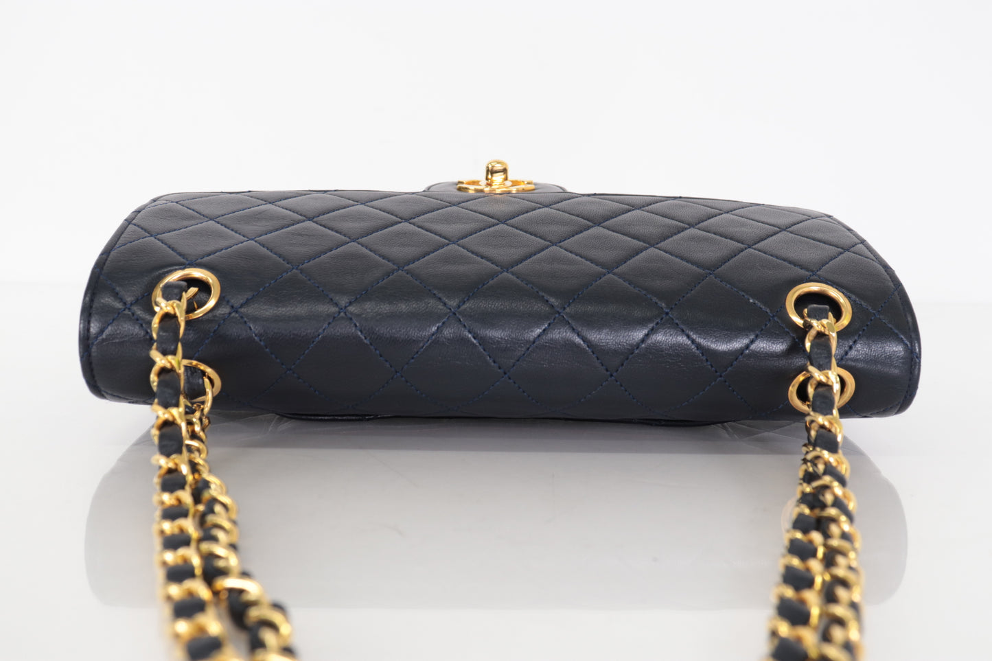 CHANEL W Flap 25 Ram Chain Shoulder Navy 0 Series Shoulder Bag