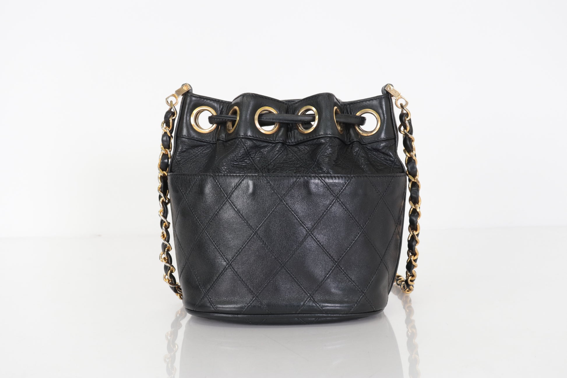 CHANEL Bicolore Ram Drawstring Chain Shoulder 2nd Generation Shoulder Bag