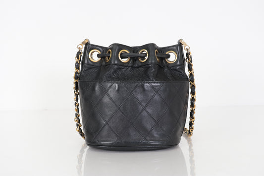 CHANEL Bicolore Ram Drawstring Chain Shoulder 2nd Generation Shoulder Bag