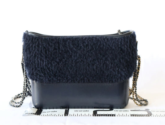 CHANEL Seal Available 26 Series Gabriel Boa Chain Shoulder Navy Shoulder Bag
