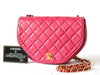 CHANEL Seal Yuri 0 Matlasse Half Moon Lambskin Chain Shoulder Pink Shoulder Bag