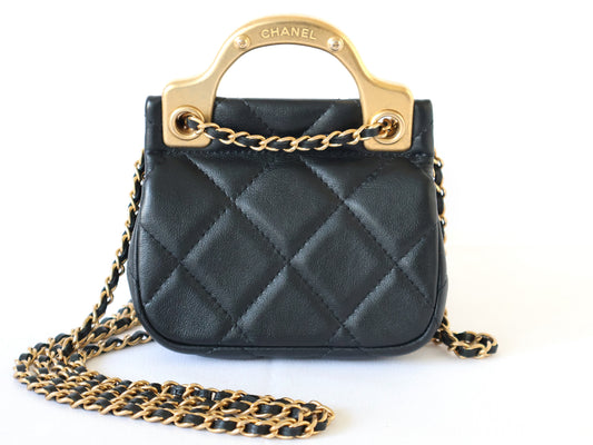 CHANEL Seal Available 31st Matlasse Lambskin Chain Shoulder Black Shoulder Bag