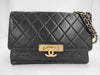 CHANEL Matrasse Lambskin Double Chain Bag Black Gold Fittings 18th Shoulder Bag