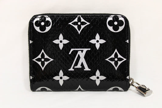 LOUIS VUITTON Monogram Exotic Zippy Coin Purse N97059 Black RFID Tag Wallet