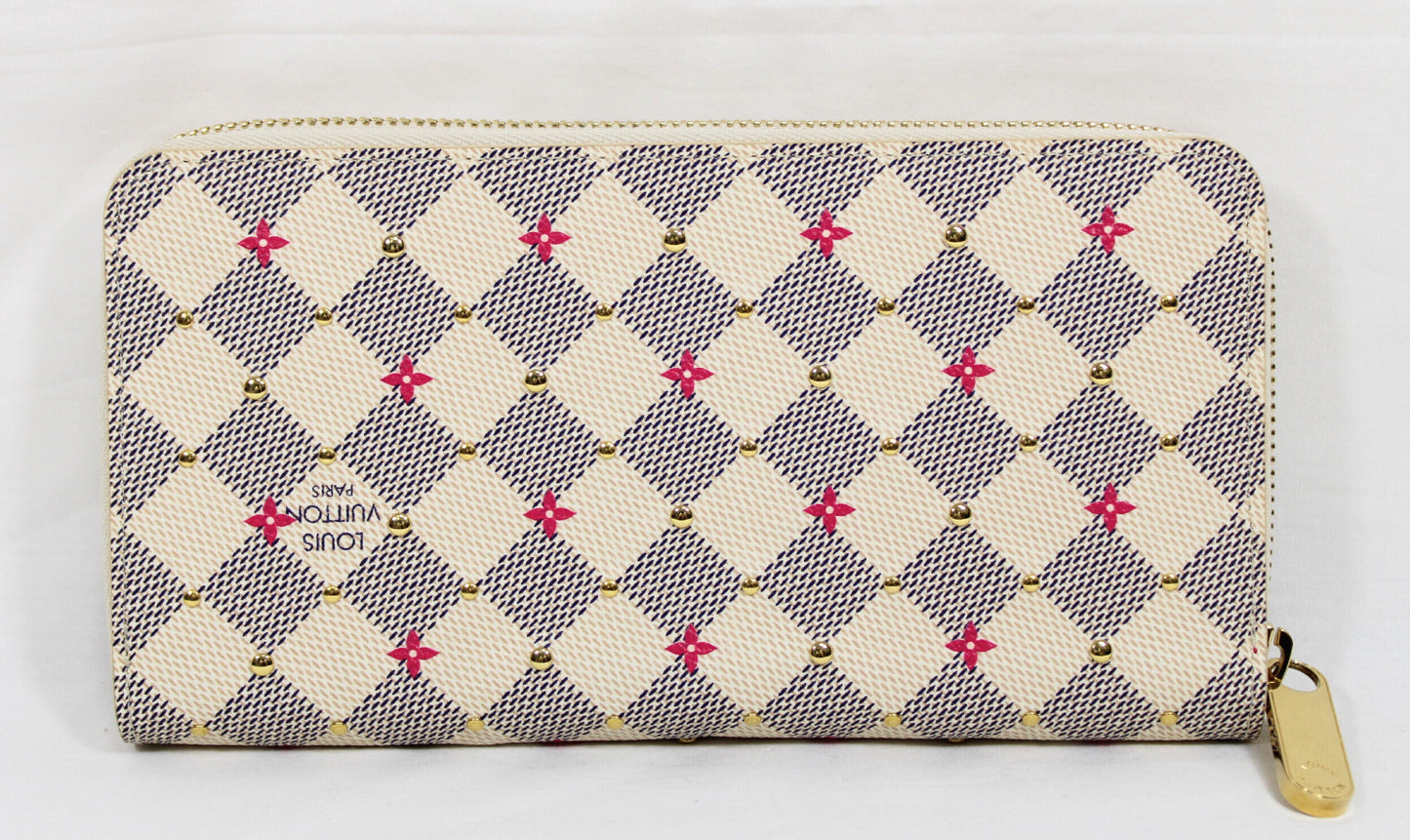LOUIS VUITTON Vuitton Damier Azure Zippy Wallet N64615 Ivory RFID Tag Wallet