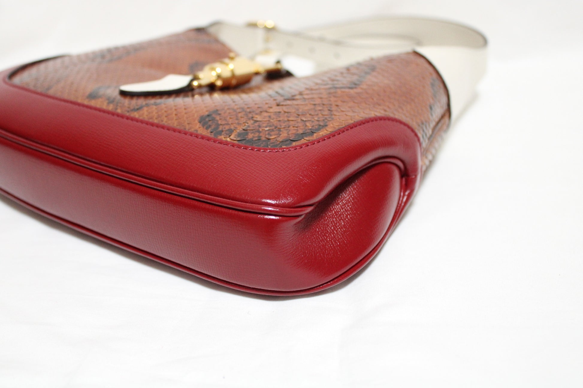 GUCCI Gucci Jackie Python 2WAY Shoulder Bag Brown White Shoulder Bag