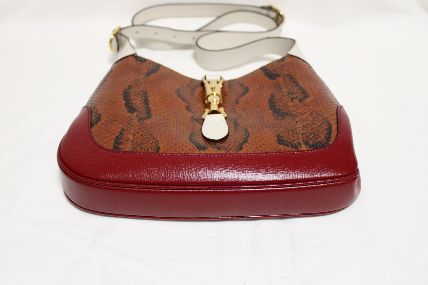 GUCCI Gucci Jackie Python 2WAY Shoulder Bag Brown White Shoulder Bag