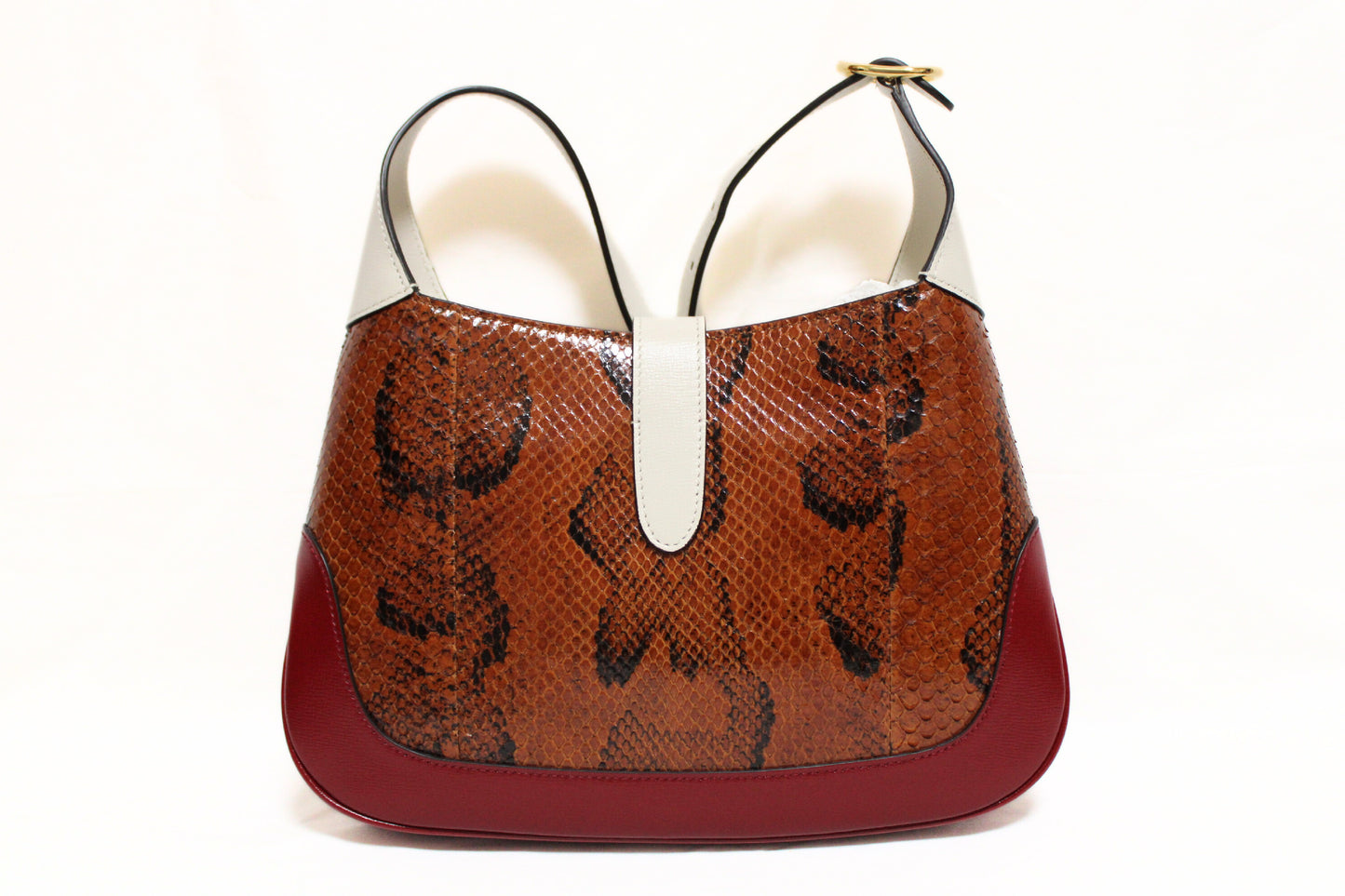 GUCCI Gucci Jackie Python 2WAY Shoulder Bag Brown White Shoulder Bag